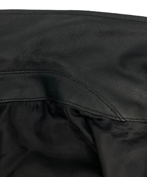 YOKE（ヨーク）YOKE (ヨーク) LEATHER ZIP BLOUSON/レザージップブルゾン ブラック サイズ:3の古着・服飾アイテム