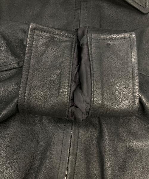 YOKE（ヨーク）YOKE (ヨーク) LEATHER ZIP BLOUSON/レザージップブルゾン ブラック サイズ:3の古着・服飾アイテム