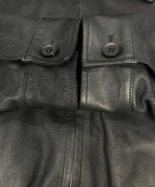 YOKE（ヨーク）YOKE (ヨーク) LEATHER ZIP BLOUSON/レザージップブルゾン ブラック サイズ:3の古着・服飾アイテム
