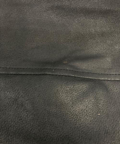 YOKE（ヨーク）YOKE (ヨーク) LEATHER ZIP BLOUSON/レザージップブルゾン ブラック サイズ:3の古着・服飾アイテム
