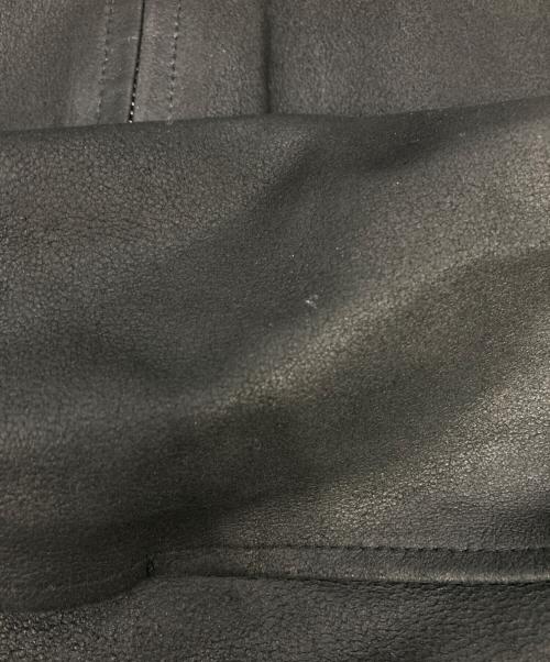 YOKE（ヨーク）YOKE (ヨーク) LEATHER ZIP BLOUSON/レザージップブルゾン ブラック サイズ:3の古着・服飾アイテム