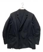 sacaiサカイ）の古着「Chalk Stripe x Rip Stop Jacket/チョーク ストライプ リップストップ ジャケット」｜ブラック