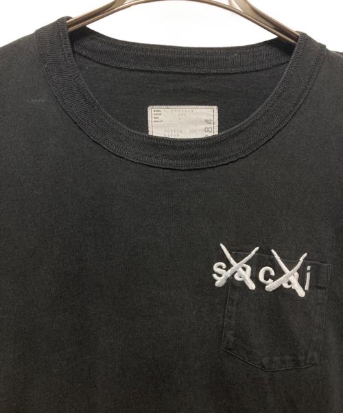 sacai（サカイ）sacai (サカイ) KAWS (カウズ) Embroidery L/S T-Shirt ブラック サイズ:4の古着・服飾アイテム