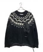 and wanderアンドワンダー）の古着「lopi knit sweater/ウール ロピー ニット セーター」｜ブラック