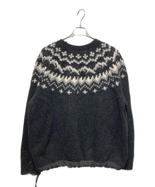and wander（アンドワンダー）and wander (アンドワンダー) lopi knit sweater/ウール ロピー ニット セーター ブラック サイズ:L/XLの古着・服飾アイテム