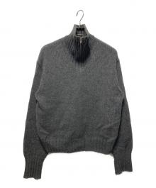 AURALEE（オーラリー）の古着「Wool Soft Cord Knit Half Zip P/O "Top Charcoal"/ウール ソフトコードニット ハーフジップ P/O "トップチャコール"」｜グレー