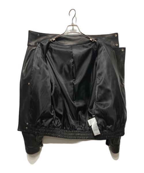 ENVYM（アンビー）ENVYM (アンビー) スタンドカラー レザー オーバーサイズ ジャケット ブラック サイズ:FREEの古着・服飾アイテム
