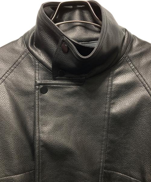 ENVYM（アンビー）ENVYM (アンビー) スタンドカラー レザー オーバーサイズ ジャケット ブラック サイズ:FREEの古着・服飾アイテム