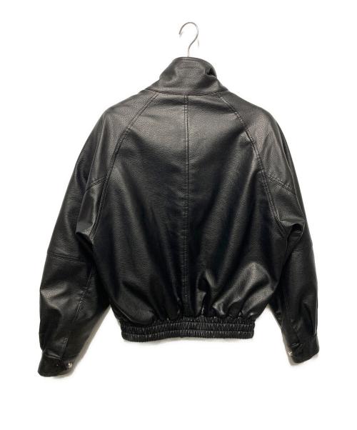 ENVYM（アンビー）ENVYM (アンビー) スタンドカラー レザー オーバーサイズ ジャケット ブラック サイズ:FREEの古着・服飾アイテム