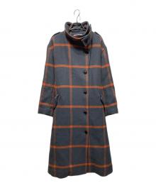 moussy（マウジー）の古着「STAND COLLAR LONG コート」｜オレンジ×グレー