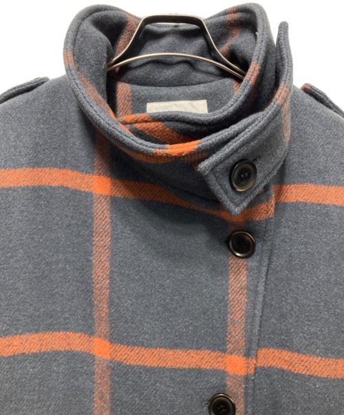 moussy（マウジー）moussy (マウジー) STAND COLLAR LONG コート オレンジ×グレー サイズ:1の古着・服飾アイテム
