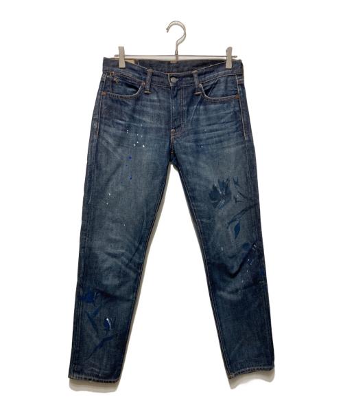 POLO RALPH LAUREN（ポロ・ラルフローレン）POLO RALPH LAUREN (ポロ・ラルフローレン) ペイント加工デニムパンツ インディゴ サイズ:W26の古着・服飾アイテム