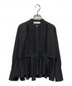 MARILYN MOONマリリンムーン）の古着「Tuck frill flare washer shirt」｜ブラック