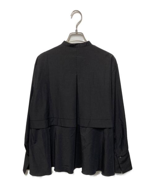 MARILYN MOON（マリリンムーン）MARILYN MOON (マリリンムーン) Tuck frill flare washer shirt ブラック サイズ:FREEの古着・服飾アイテム