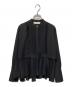 MARILYN MOON（マリリンムーン）の古着「Tuck frill flare washer shirt」｜ブラック