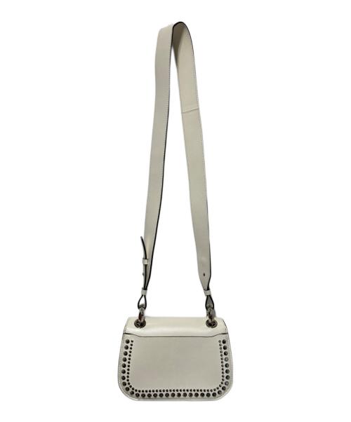 JIMMY CHOO（ジミーチュウ）JIMMY CHOO (ジミーチュウ) スタッズロゴショルダーバッグ ホワイトの古着・服飾アイテム