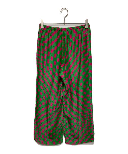 DRIES VAN NOTEN（ドリスヴァンノッテン）DRIES VAN NOTEN (ドリスヴァンノッテン) 26SS エラスティックシルク混パンツ グリーン サイズ:36の古着・服飾アイテム