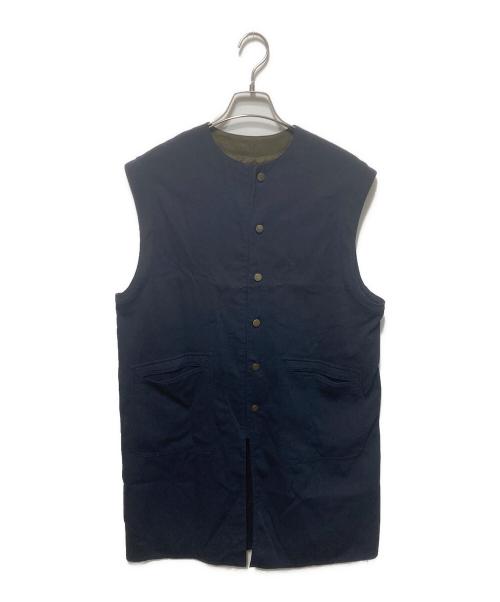 BACCA（バッカ）BACCA (バッカ) ビンテージピケ ミドルベスト ネイビー サイズ:36の古着・服飾アイテム