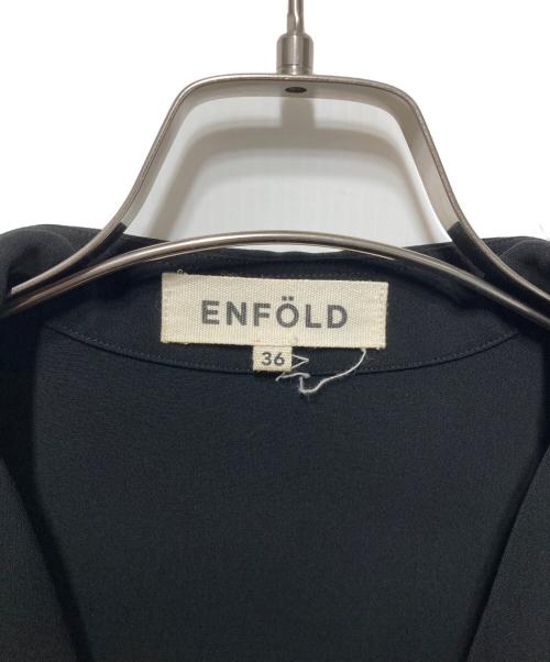 ENFOLD（エンフォルド）ENFOLD (エンフォルド) ダブルクロスシャツオールインワン ブラック サイズ:36の古着・服飾アイテム