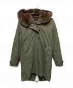 WOOLRICHウールリッチ）の古着「襟ファーコート」｜グリーン