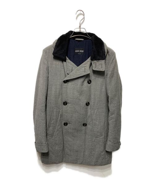 GIORGIO ARMANI（ジョルジオアルマーニ）GIORGIO ARMANI (ジョルジオアルマーニ) Pコート グレー サイズ:46の古着・服飾アイテム