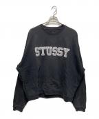 stussyステューシー）の古着「RELAXED OVERSIZED CREW SWEAT」｜ブラック
