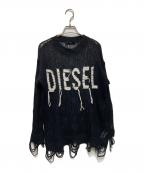 DIESELディーゼル）の古着「ロゴクロシェニット」｜ブラック