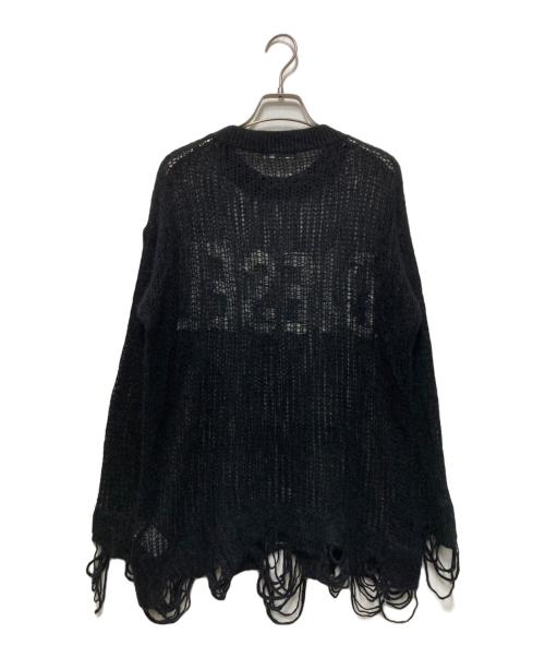 DIESEL（ディーゼル）DIESEL (ディーゼル) ロゴクロシェニット ブラック サイズ:Sの古着・服飾アイテム
