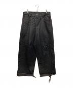 Thought We Friendsトート・ウィ・フレンズ）の古着「"Devlin" Studded Waxed Baggy Denims」｜ブラック