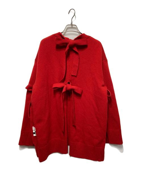 LE CIEL BLEU（ルシェルブルー）LE CIEL BLEU (ルシェルブルー) TAPE DETAIL KNIT レッド サイズ:36の古着・服飾アイテム