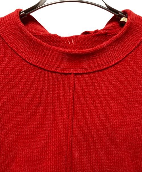 LE CIEL BLEU（ルシェルブルー）LE CIEL BLEU (ルシェルブルー) TAPE DETAIL KNIT レッド サイズ:36の古着・服飾アイテム