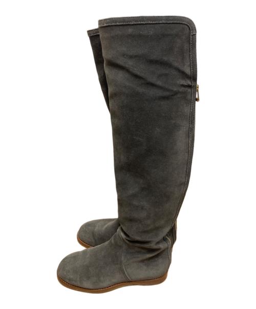 JIMMY CHOO（ジミーチュウ）JIMMY CHOO (ジミーチュウ) バックジップロングブーツ グレー サイズ:35の古着・服飾アイテム