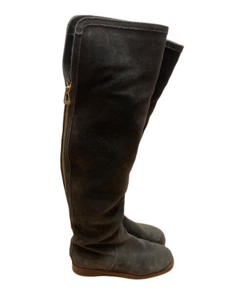 JIMMY CHOO（ジミーチュウ）JIMMY CHOO (ジミーチュウ) バックジップロングブーツ グレー サイズ:35の古着・服飾アイテム