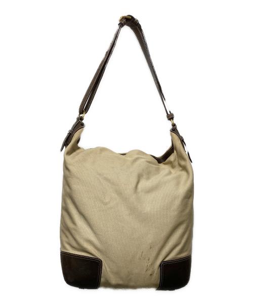 LOEWE（ロエベ）LOEWE (ロエベ) アナグラムキャンバスワンショルダーバッグ ベージュの古着・服飾アイテム