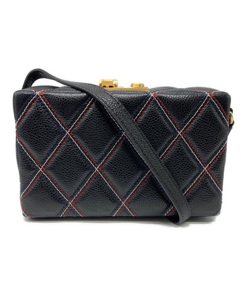 Thom Browne（トムブラウン）Thom Browne (トムブラウン) mini Trunk quilted shoulder bag ブラックの古着・服飾アイテム
