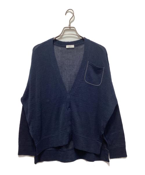 BRUNELLO CUCINELLI（ブルネロクチネリ）BRUNELLO CUCINELLI (ブルネロクチネリ) コットンカーディガン ネイビー サイズ:XSの古着・服飾アイテム
