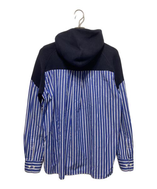 sacai（サカイ）sacai (サカイ) ドッキングシャツプルパーカー ネイビー サイズ:２の古着・服飾アイテム