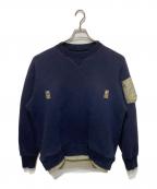 sacaiサカイ）の古着「Sponge Sweat x Nylon Twill Pullover/スポンジ スウェット×ナイロン ツイル プルオーバー」｜ネイビー