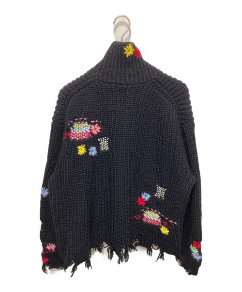 doublet（ダブレット）doublet (ダブレット) DARNING CUT OFF DRIVERS KNITWEAR ブラック サイズ:Mの古着・服飾アイテム