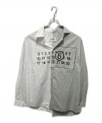 MM6 Maison Margielaエムエムシックスメゾンマルジェラ）の古着「Split Number Logo Shirt」｜ホワイト