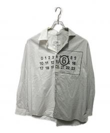 MM6 Maison Margiela（エムエムシックスメゾンマルジェラ）の古着「Split Number Logo Shirt」｜ホワイト