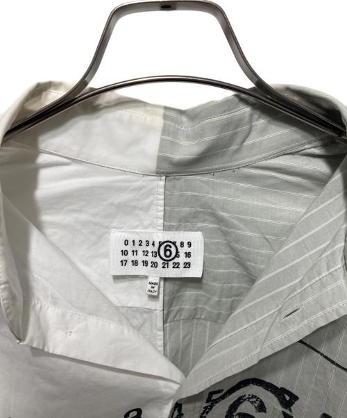 MM6 Maison Margiela（エムエムシックスメゾンマルジェラ）MM6 Maison Margiela (エムエムシックスメゾンマルジェラ) Split Number Logo Shirt ホワイト サイズ:44の古着・服飾アイテム