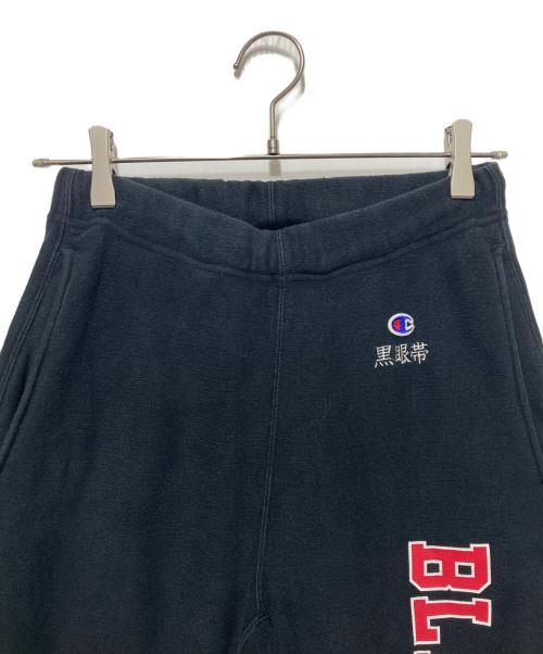 Champion REVERSE WEAVE（チャンピオン リバース ウィーブ）Champion REVERSE WEAVE (チャンピオン リバース ウィーブ) THE BLACK EYE PATCH (ブラックアイパッチ) コラボスウェットパンツ ブラック サイズ:Sの古着・服飾アイテム