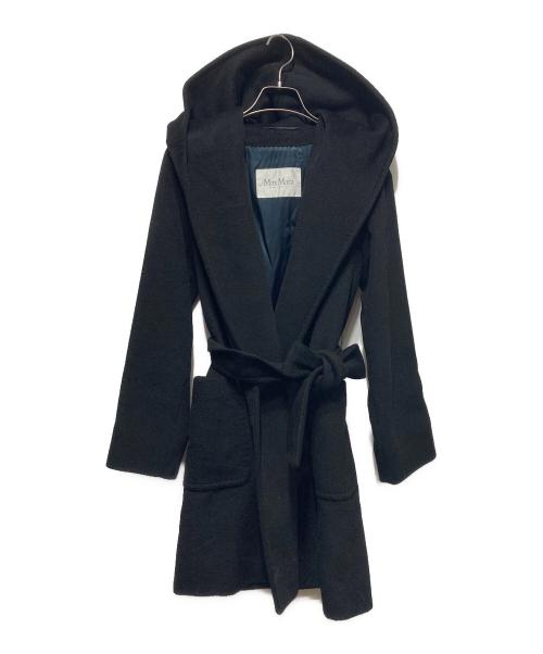 MaxMara（マックスマーラ）MaxMara (マックスマーラ) リアルトピュア キャメル フーデット コート ブラック サイズ:38の古着・服飾アイテム