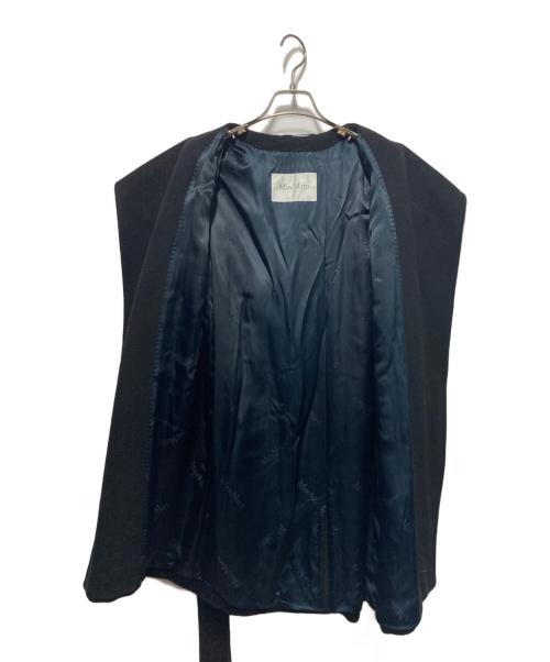MaxMara（マックスマーラ）MaxMara (マックスマーラ) リアルトピュア キャメル フーデット コート ブラック サイズ:38の古着・服飾アイテム
