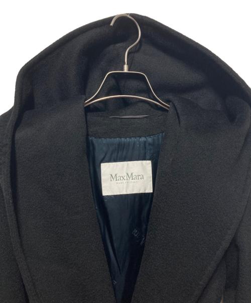 MaxMara（マックスマーラ）MaxMara (マックスマーラ) リアルトピュア キャメル フーデット コート ブラック サイズ:38の古着・服飾アイテム