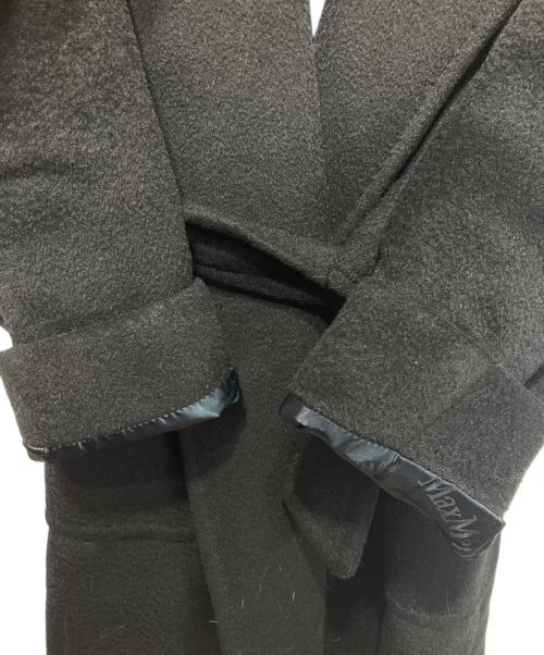 MaxMara（マックスマーラ）MaxMara (マックスマーラ) リアルトピュア キャメル フーデット コート ブラック サイズ:38の古着・服飾アイテム