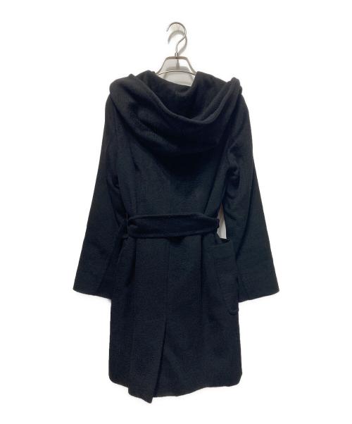 MaxMara（マックスマーラ）MaxMara (マックスマーラ) リアルトピュア キャメル フーデット コート ブラック サイズ:38の古着・服飾アイテム