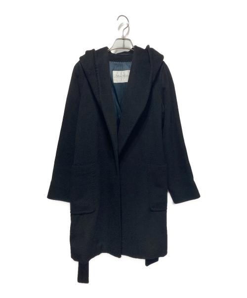 MaxMara（マックスマーラ）MaxMara (マックスマーラ) リアルトピュア キャメル フーデット コート ブラック サイズ:38の古着・服飾アイテム