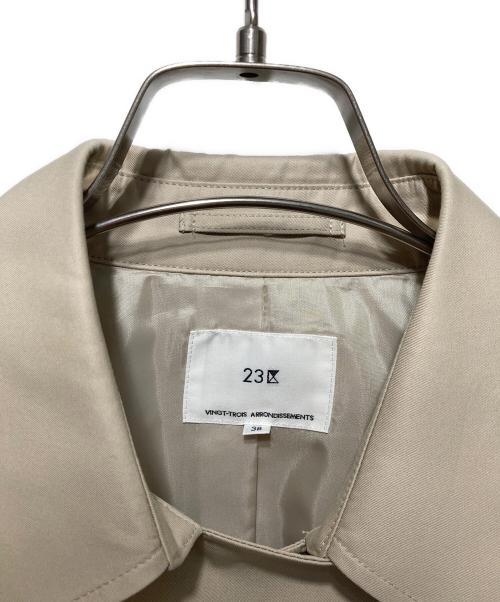 23区（ニジュウサンク）23区 (ニジュウサンク) エアータンブラー TCギャバジン ハーフ コート ベージュ サイズ:38の古着・服飾アイテム